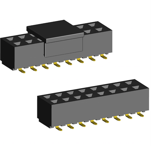 2.54mm Socket Double Rows Three Sides Contact SMD Type.(H=5.0)